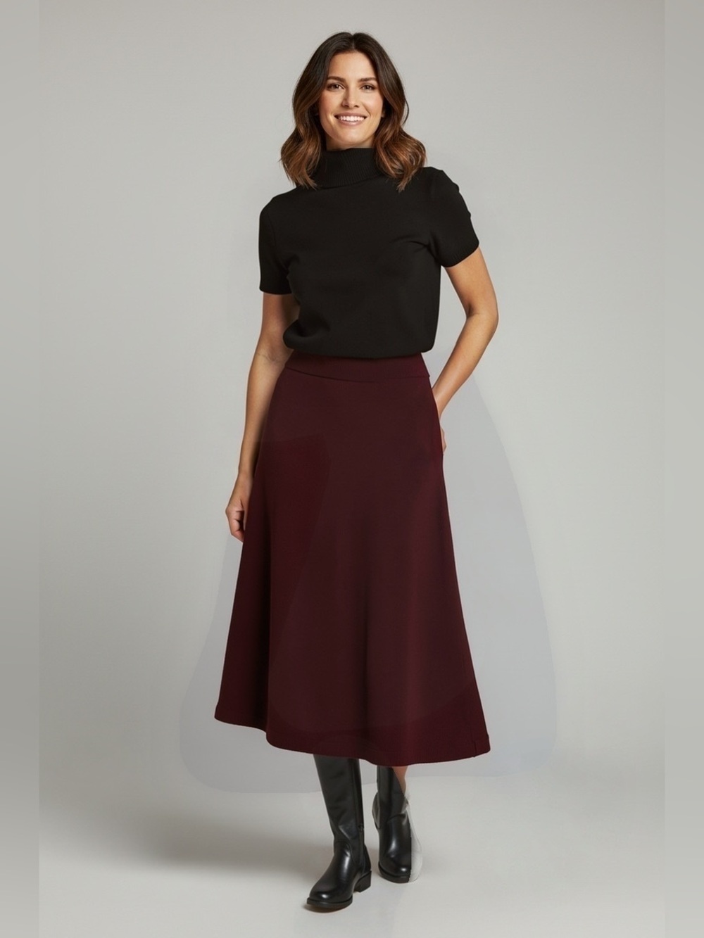 Banana Republic 100% Cashmere A-Line Skirt in Burgundy